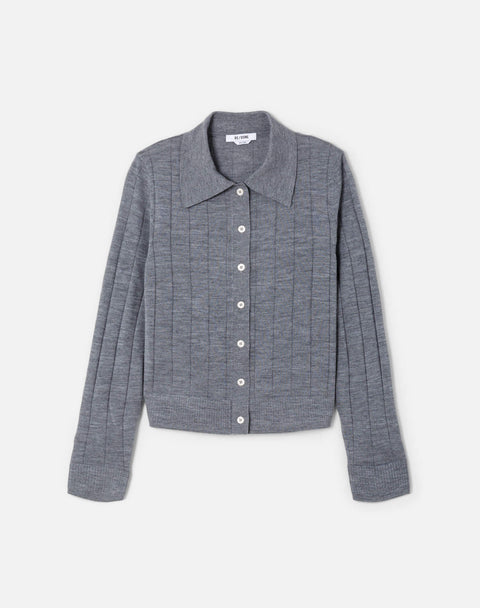 The Caroline Rib Cardi - Anthracite